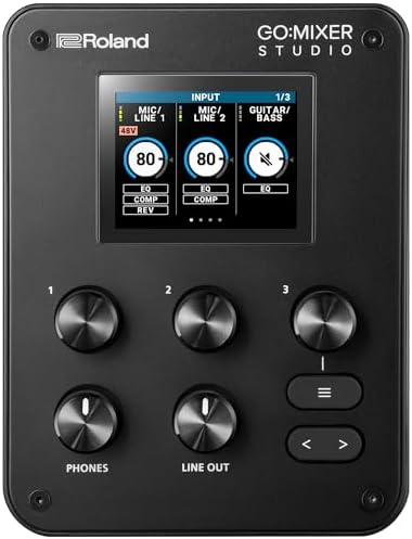 Roland GO:MIXER STUDIO | Portable Multi-Channel Mixer & Audio Interface | Perfect for Content Creators & Musicians | Studio-Grade Audio Quality | Onboard FX
