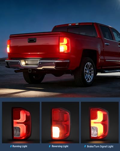 Image of Nilight Taillight Assembly Compatible with 2016 2017 2018 Chevy Silverado 1500 LED Models Tail Light OE Style Rear Lamp Replacement Driver and Passenger Side