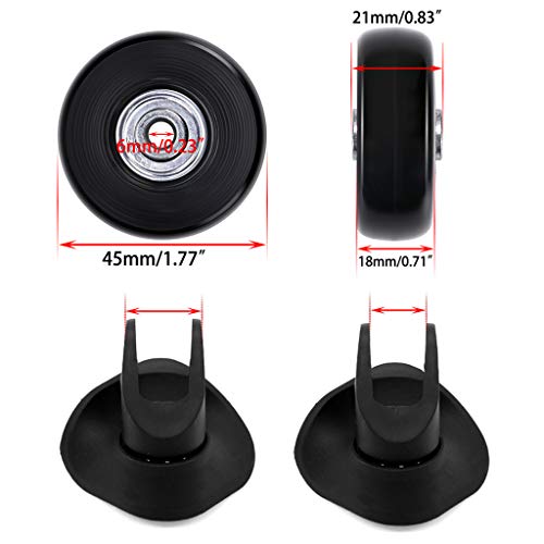 OwnMy 45mm x 18mm Luggage Suitcase Replacement Wheels, Rubber Swivel Caster Wheels Bearings Repair Kits, A Set of 4 - Thumbnail 4