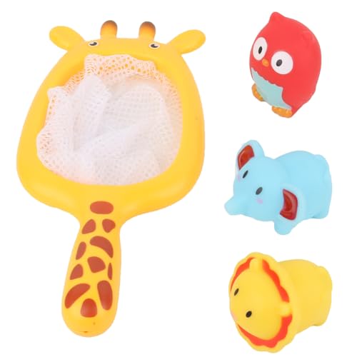 Bébé Jouet De Bain Doux Grinçant Flotteur Animaux Cartoon Net pour Bain Playtime (Avec 3 animaux)