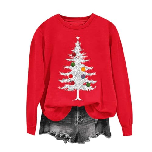 Womens Christmas Sweatshirt Fleece Pullover Funny Cute Holiday Tops - image 5