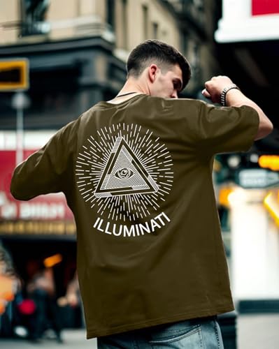 Image of GESPO Men T-Shirt Oversized Drop Shoulder Front and Back Printed Tshirt for Man || Tshirt for Man || Round Neck Casual Loose fit T Shirts for Mens