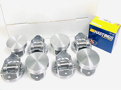 Silvolite Hypereutectic Flat Top Pistons & Ring compatible with 2002-08 GM Chevrolet 6.0L LQ9 LS2 LS Corvette Escalade GTO (4.020\" Bore Diameter)