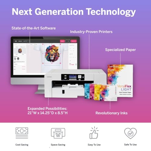 Sawgrass SG500 VersiFlex Printer Bundle, Innovative Inks & Light Heat Transfer Paper Bundle - Soft-Touch Infusible Ink, 8.5x11 Paper - Professional Results on Untreated Fabric and Wood - Image 5