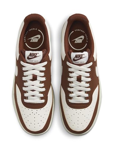 Nike Women's Court Vision Low Nubuck Shoes, Sail/Sail-Cacao Wow-Coconut Milk, 6.5