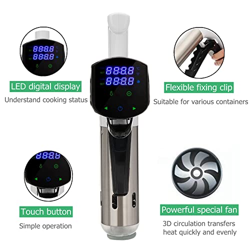 KELUNIS Sous Vide Precision Cooker, 1000 Watts WIFI Sous Vide Machine Immersion Circulator Temperature Control with Digital LCD Display, Stainless Steel - Image 5