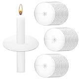 30 PCS Paper Candle Drip Protectors, Silver Candle Drip Catcher Paper Candles Bobeche Church Candles Holder Guards for Candlelight Vigil, Church Service, Memorial Service, Devotional, Christmas Eve