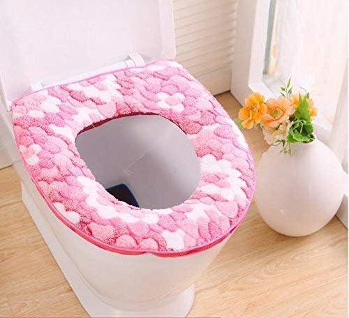 ZURATO Toilet Seat Cover Pads, Soft Thicker Warmer Washable Toilet Seat Cushion Mat Winter, Toilet Seat Lid Cover Pads (Multi Design & Colour, Medium Size: 43 x 36cm)