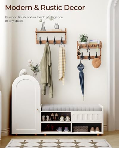 Tatub TA-UZ13YMYSJ01 29 Inch Coat Rack Wall Mount With Shelf, 4 In 1 Entryway Key Holder With 7 Coat Hooks 4 Key Hangers Mail Organizer thumb #2