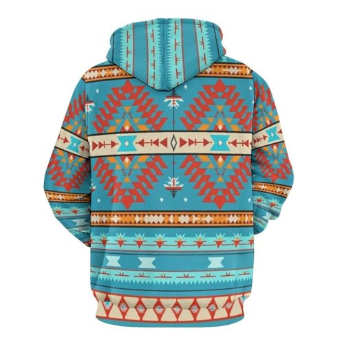 Sweat à capuche imprimé 3D géométrique pull chaud manches longues hiver - 5