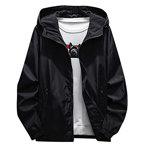 Men's Jacket Fashion Rain Jacket Windbreaker Lightweight Shell Raincoat With Hood Golf Hiking Travel, M-7XL