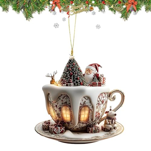 para Árbol de Navidad, para Árboles Exteriores, Colgante de Casa de Nieve Acrílico 2D para Mujeres Hombres Jóvenes Mochila Estante Hogar Auto Interior Bolso Trabajo