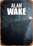 Cartel de metal con logotipo de Alan Wake Gaming para decoración de pared, 8 x 12 pulgadas