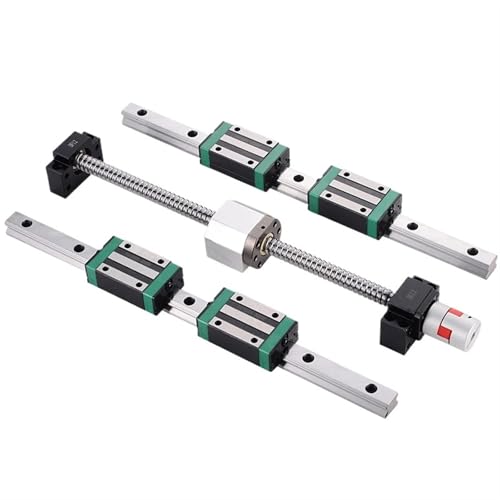 Metal Ball Screw nut end Processing 2pcs HGR15 Linear Guide Rail 4pcs HGH15CA Slides +SFU1204 Ball Screw BFBK10 + Coupling(250mm)