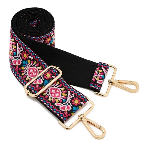 Image of Wide Shoulder Strap Adjustable Replacement Belt Guitar Style Crossbody Bag Handbag Strap Multicolor Canvas Straps(Wide:2in)(Color74)