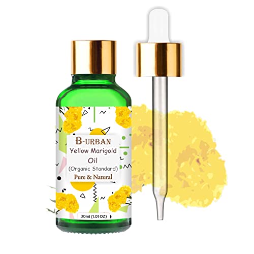 Image of B-Urban Yellow Marigold Oil 30 ml (1.01 fl oz) - Cold Pressed Tagetes Carrier Oil for Skin Care Formulations, Soothing Blends & DIY Cosmetic Preparations