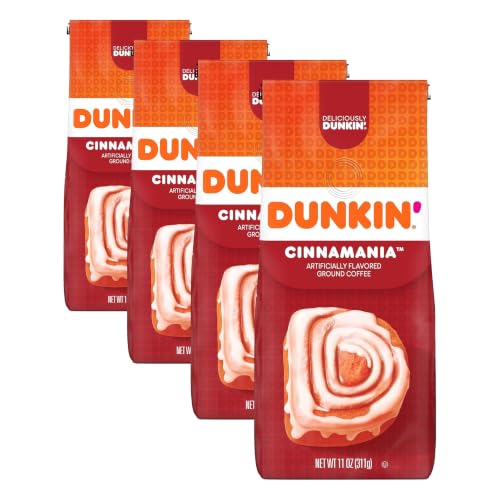 Dunkin' Cinnamania Flavored Ground Coffee, 11 Ounce (Pack of 4)
