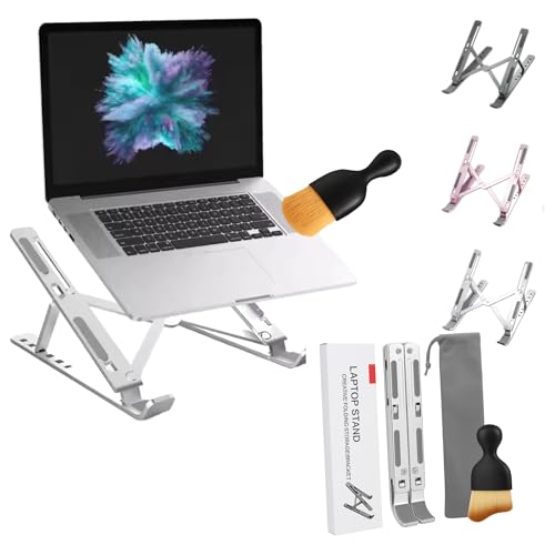 Base Ajustable para Laptop de Aluminio con Cepillo de Limpieza