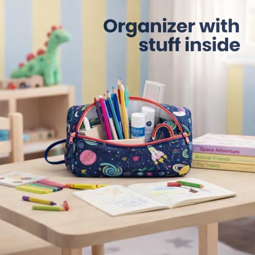 Image of Travel Organizer | Multipurpose All-in-One Compact Durable, Lightweight, Waterproof, Bag | Travel Friendly Pouch | Ideal for Stationary, Medicines, Accessory (Outerspace Print)
