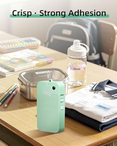 Image of ORGSTA S001 Label Maker Machine with Tape, Portable Bluetooth Label Maker for Home and Office Organization, Thermal Label Printer Mini Sticker Maker with Multiple Templates, Green