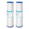 Membrane Solutions 20 Micron Whole House Sediment Water Filter Replacement Cartridge Pleated Water Filter Heavy Duty 20"x4.5", Universal Fits Most Major Brand Systems - 2 Pack