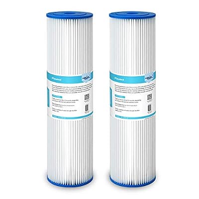Membrane Solutions 20 Micron Whole House Sediment Water Filter Replacement Cartridge Pleated Water Filter Heavy Duty 20"x4.5", Universal Fits Most Major Brand Systems - 2 Pack
