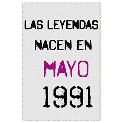 las leyendas nacen en mayo 1991 ; regalo de cumpleaños 29 años para mujer y para hombres .forrado cuaderno de notas ; liberta de apuntes ; agenda o diario personal divertido regalo de cumpleaños