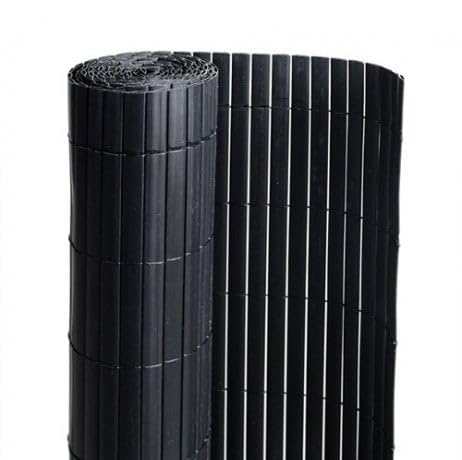 Canisse en PVC Noir - 90% d'occultation, Long 6 m, Hauteur 1 m