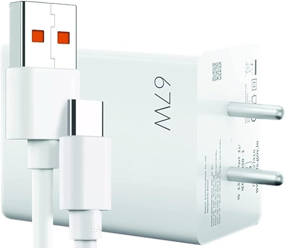 67W Superfast Charger for MI Adapter & Type C Cable, Compatible with Redmi Note 10 | Note 10 Pro - White | Fast Charging, High Speed, Durable, Reliable - Perfect for Xiaomi Devices (B0D8WC8HG7) Amazon Price History, Amazon Price Tracker