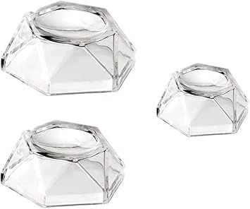 3Pcs Transparent Acrylic Ball Display Stand, Hexagon Base Holder for Crystal Ball Baseball Tennis, Display Stands