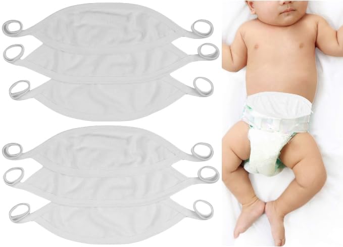 ToBeInStyle Babies 3-Pack Soft Cotton Baby Binder Belly Button Protector - White - One Size