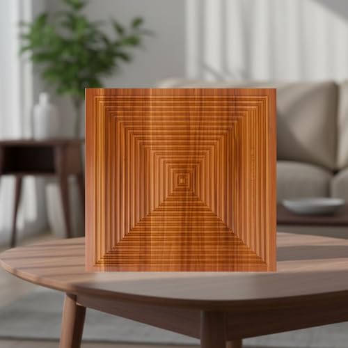 Image of Kayra Decor 3D PVC Wall Panels for Bedroom & Living Room | Line Design |Darkwood Color | 19.7 x 19.7 Inch | Pack of 40 | 107.60 Sq Ft