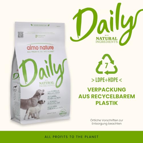 Almo Nature Daily All Breeds Trockenfutter für Erwachsene Katzen mit Lamm, Huhn und Reis- Beutel mit 1, 2 kg-3