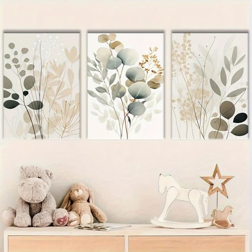 Toile bohème branches d'arbre 60x80cm triptyque chic pour salon