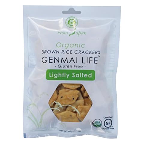 Muso From Japan Genmai Life Organic Brown Rice Crackers, Gluten Free, Lightly Salted, 2.1 Ounce, 12 Count Cover