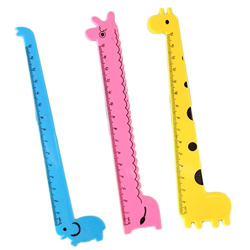 Oyfel Règle en Plastique Girafe Animal Fournitures Scolaires Papeterie Cadeau 15cm 5 Pcs Couleur Style Aléatoire Cover