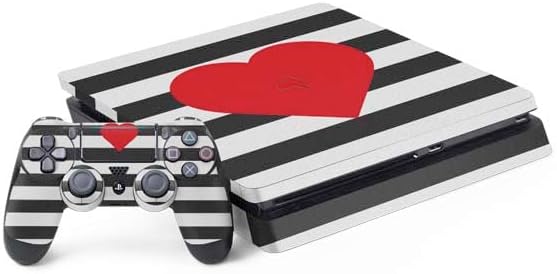 Skinit Decal Gaming Skin Compatible with PS4 Slim Bundle - Pink and Red Hearts Design