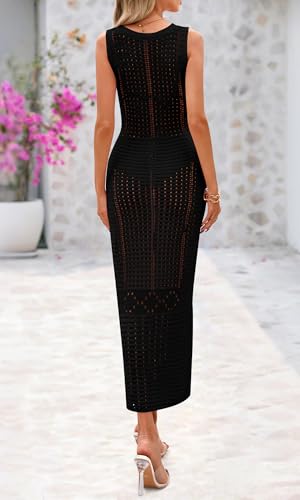 BTFBM Crochet Swimsuit Coverup for Women Summer Spring 2025 Swimwear Bathing Suit Cover Up Beach Dress Vacation Outfits3