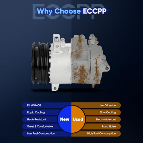 Image of ECCPP AC Compressor 2007-2008 for Chrysler Sebring 2.7L 3.5L | 2008 for Dodge Avenger 2.7L 3.5L Fast Cooling A /C Compressor with Clutch