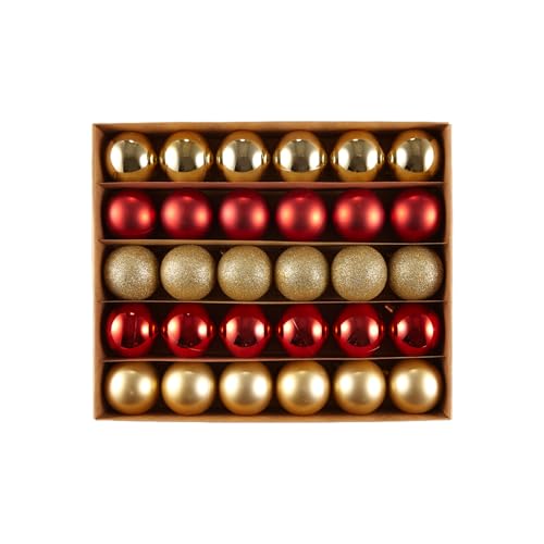 HEITMANN DECO 30er Set Christbaumkugeln Sortiment- Weihnachtsschmuck rot...