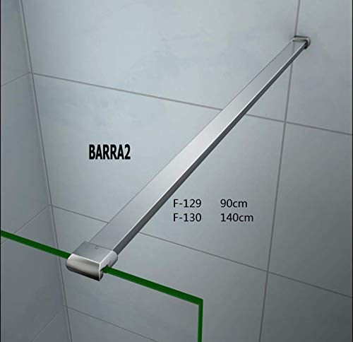 Mamparas de Ducha Frontales Puerta Fijo WALK IN Antical 8mm Cristal Barra 140cm 160x200cm
