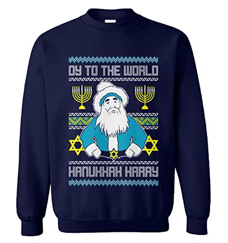 Oy to The World Hanukkah Harry - Ugly Hanukkah Unisex Crewneck Sweatshirt