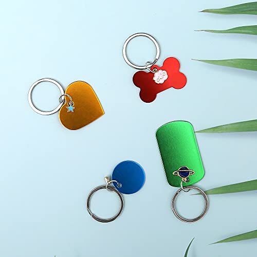 Paraor CSMGD005 140Pcs Pet Id Tag Set With 40Pcs Colourful Blank Dog Tags Double Sided Aluminum Cat Id Tags,80Pcs Stainless Steel Key Rings And 20Pcs Pendants thumb #3