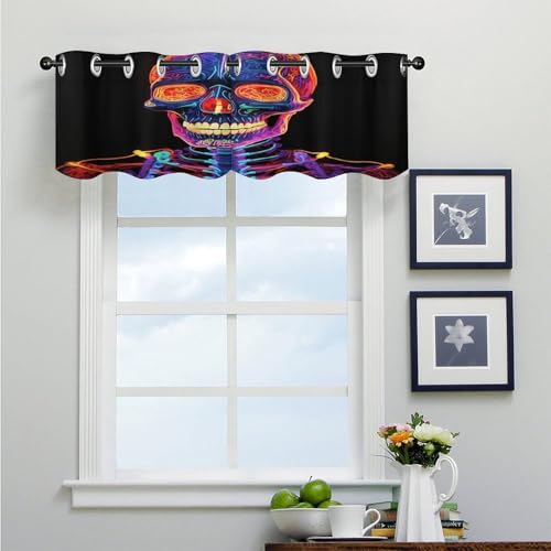Cortina corta de calavera con bolsillo para rodillo ideal para ventanas de baño y cocina 5