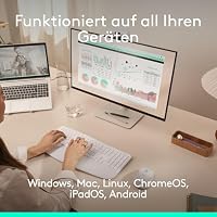 Logitech Signature Comfort Plus M850 L kabellose Maus, Bluetooth-Maus mit Handballenkissen, geräuscharmen Klicks, Batterie mit 24 Monaten Laufzeit, anpassbaren Tasten, für Windows, Mac, iPad - Weiß – Ansicht 9