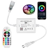 Controller Bluetooth per strisce LED, controller LED con telecomando a 24 tasti, 750 W AC 110 V-220 V, Bluetooth + WiFi per strisce LED, regolatore di luminosità per Tuya, per interni ed esterni