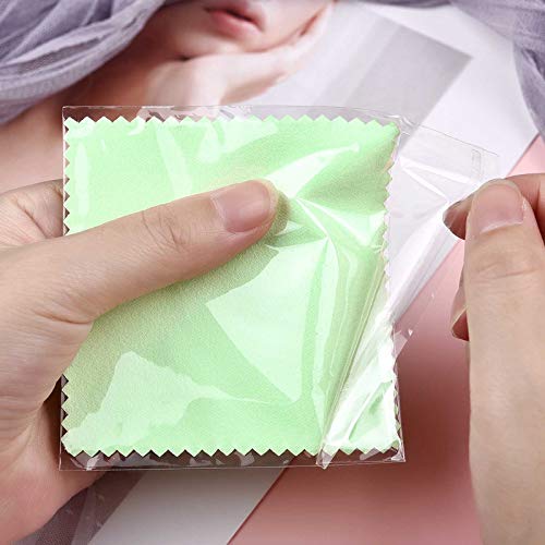 image for SEVENWELL 50pcs Jewelry Cleaning Cloth Green Polishing Cloth for Sterl