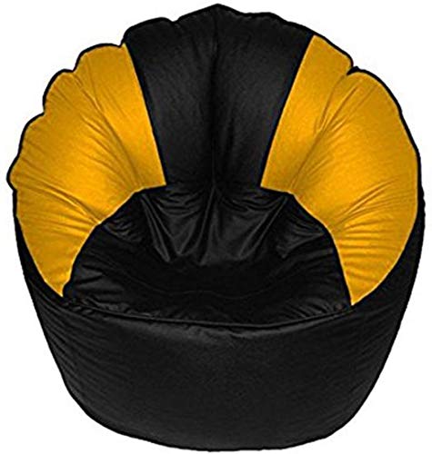 Image of XXXL Muddha Bean Bag Without Beans (Black and Orange)