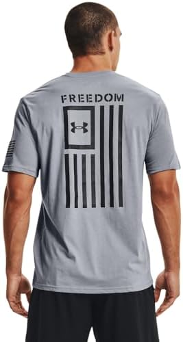 Under Armour Men's New Freedom Flag T-Shirt, Steel Medium Heather (035)/Black, Medium - 1