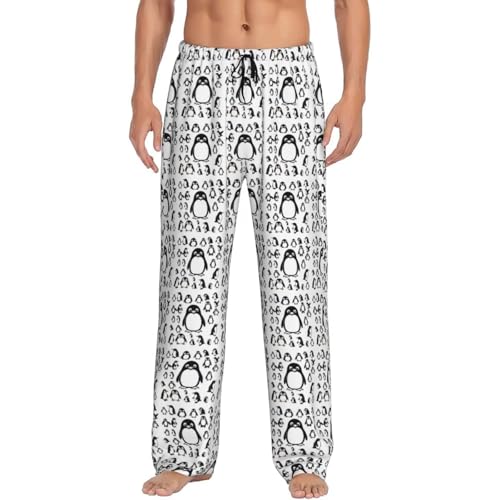 Pantalon pyjama homme pingouin léger : vêtement nuit respirant et décontracté